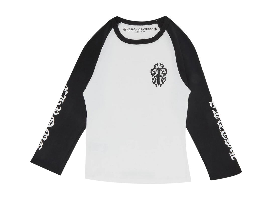 Chrome Hearts Chrome Hearts Dagger Long Sleeve Baseball 3/4 Shirt White Black