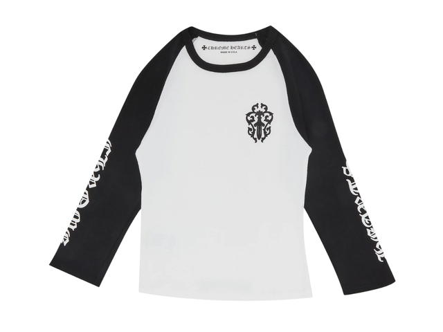 Chrome Hearts Chrome Hearts Dagger Long Sleeve Baseball 3/4 Shirt White Black - view 1