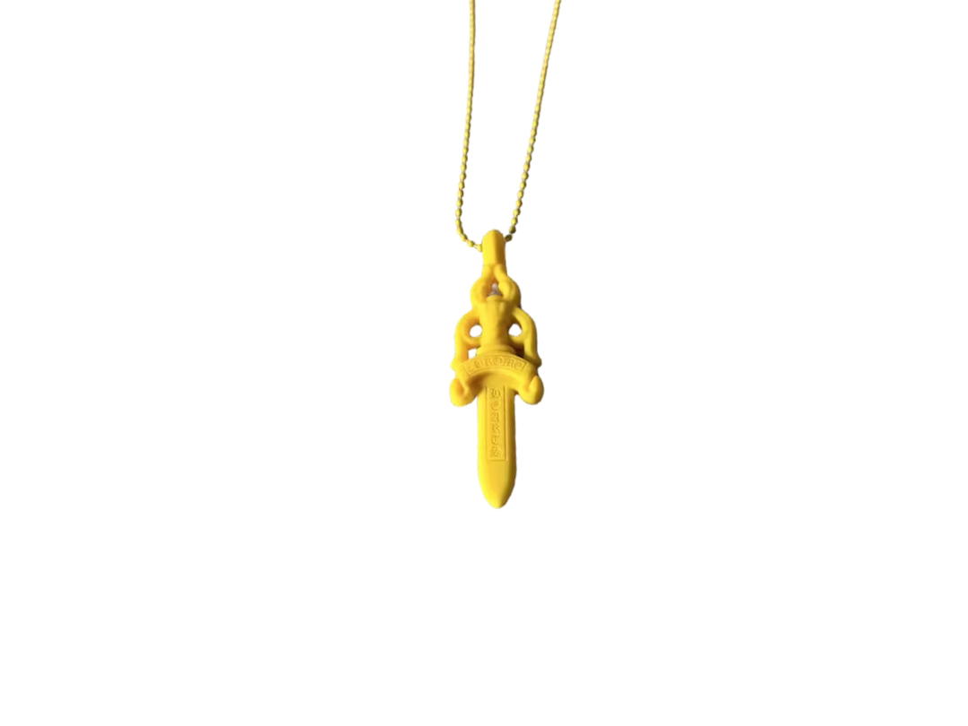 Chrome Hearts Chrome Hearts Dagger Pendant Silicone Necklace Yellow