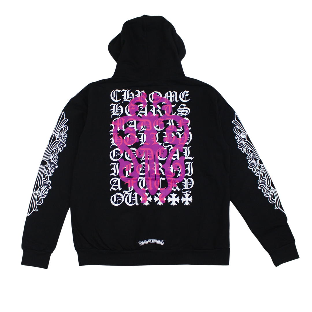 Chrome Hearts Chrome Hearts Eye Chart Dagger Zip-Up Hoodie Black