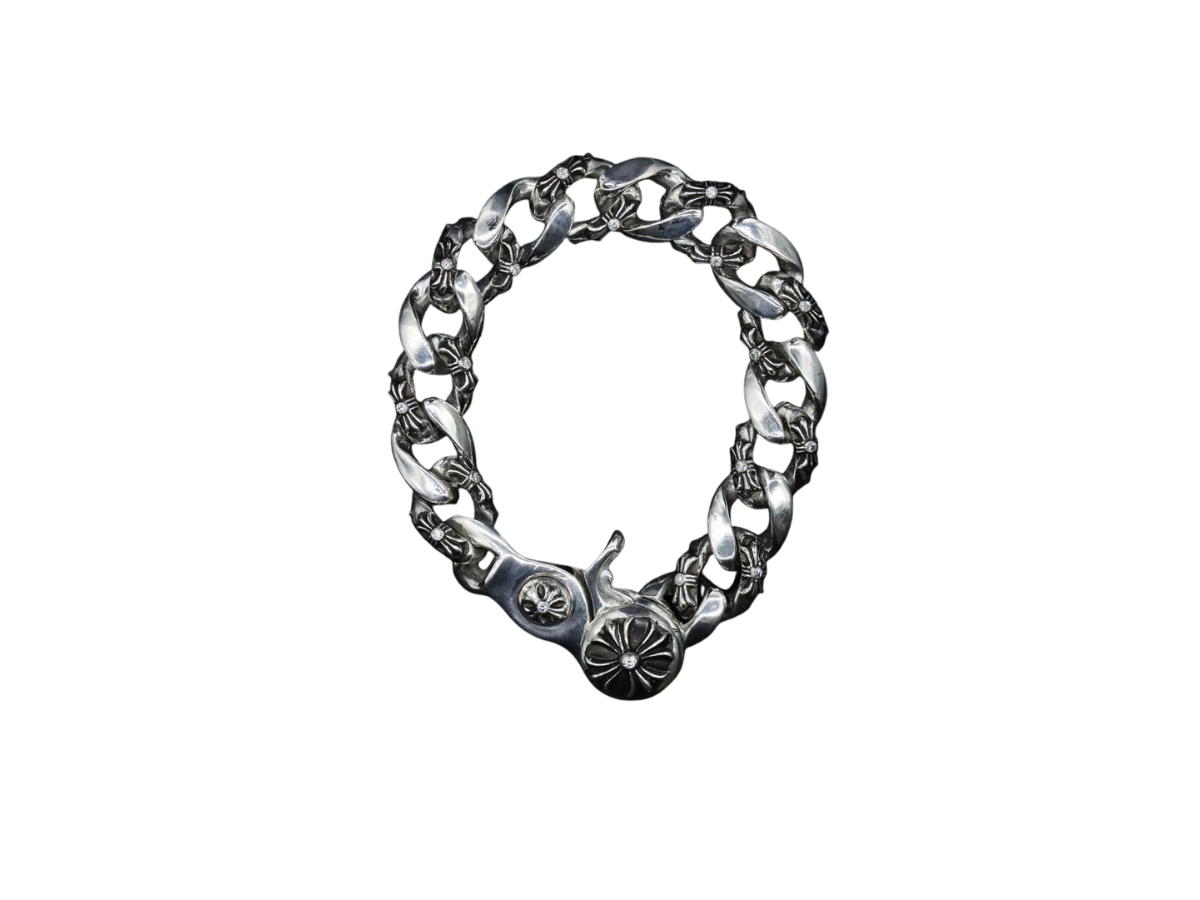 Chrome Hearts Chrome Hearts Fancy Bracelet In Sterling Silver With VS1 Diamonds