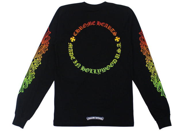 Chrome Hearts Chrome Hearts Floral Sleeve Gradient L/S T-shirt Black - view 2