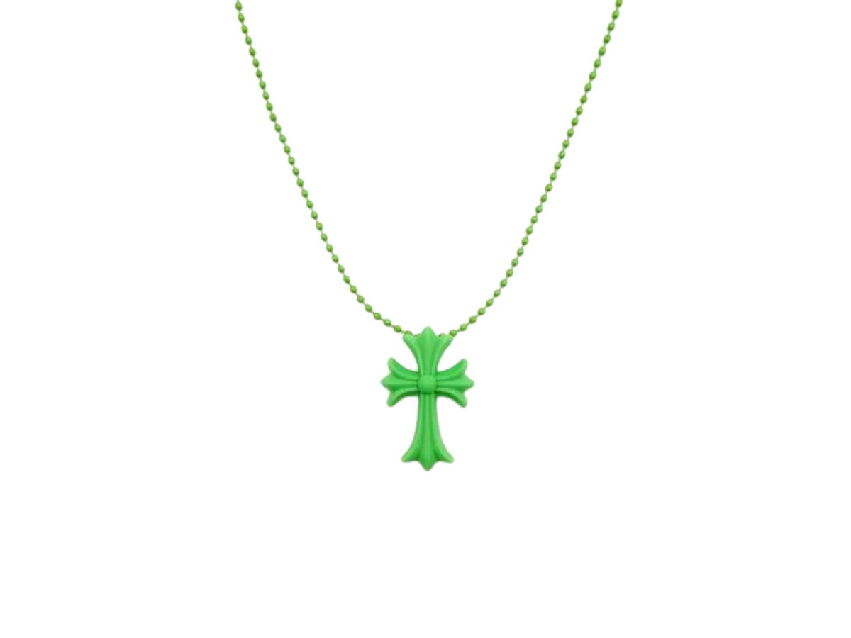 Chrome Hearts Chrome Hearts Green Resin Cross Pendant Ball Chain