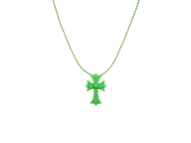 Chrome Hearts Chrome Hearts Green Resin Cross Pendant Ball Chain - view 1