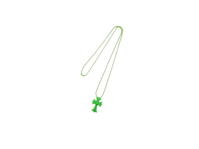 Chrome Hearts Chrome Hearts Green Resin Cross Pendant Ball Chain - view 3