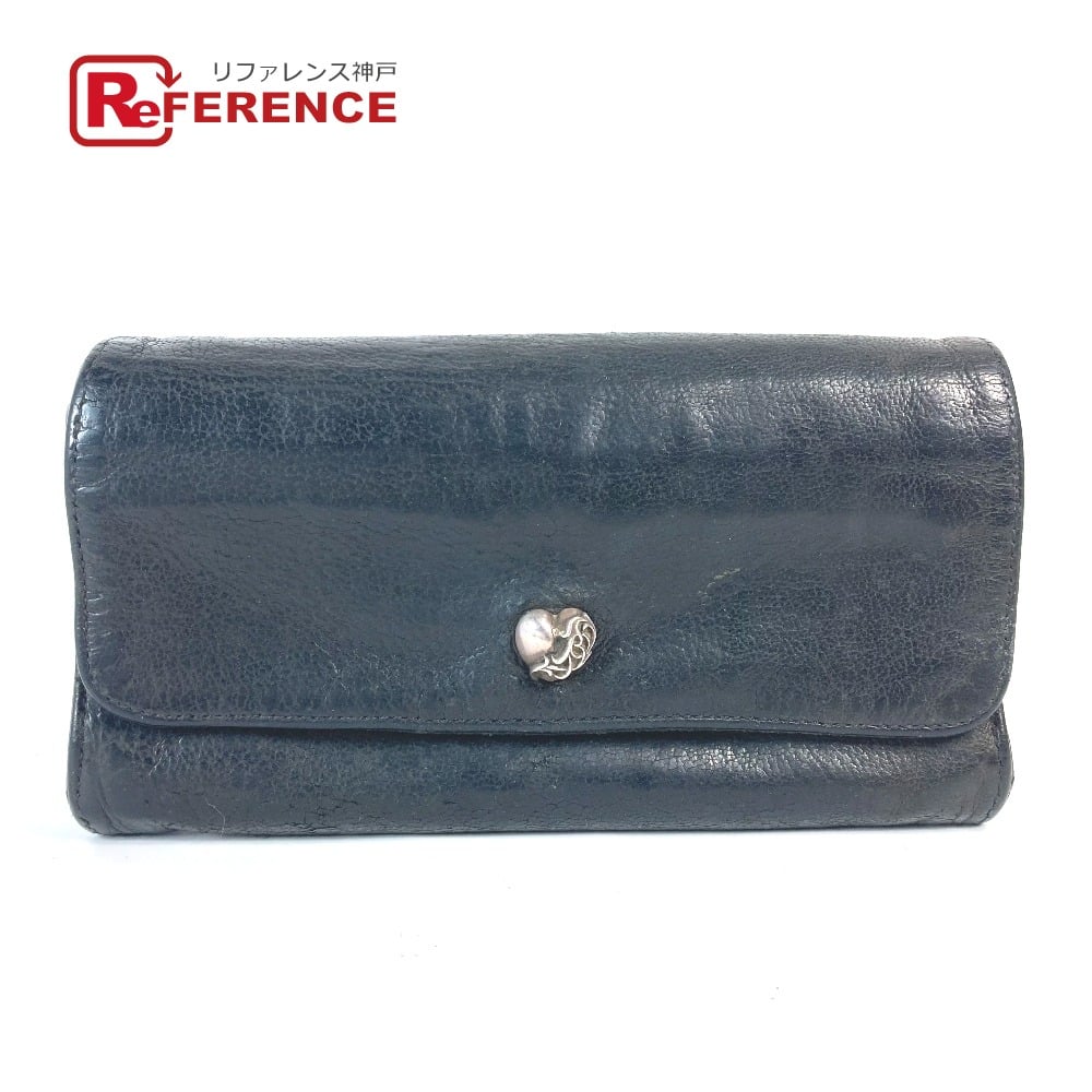 Chrome Hearts CHROME HEARTS heart Judy Long Wallet Flap Long Wallet Leather Black