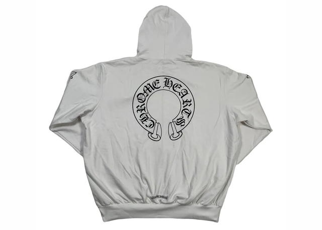 Chrome Hearts Chrome Hearts Horseshoe Floral Zip Up Hoodie White - view 2