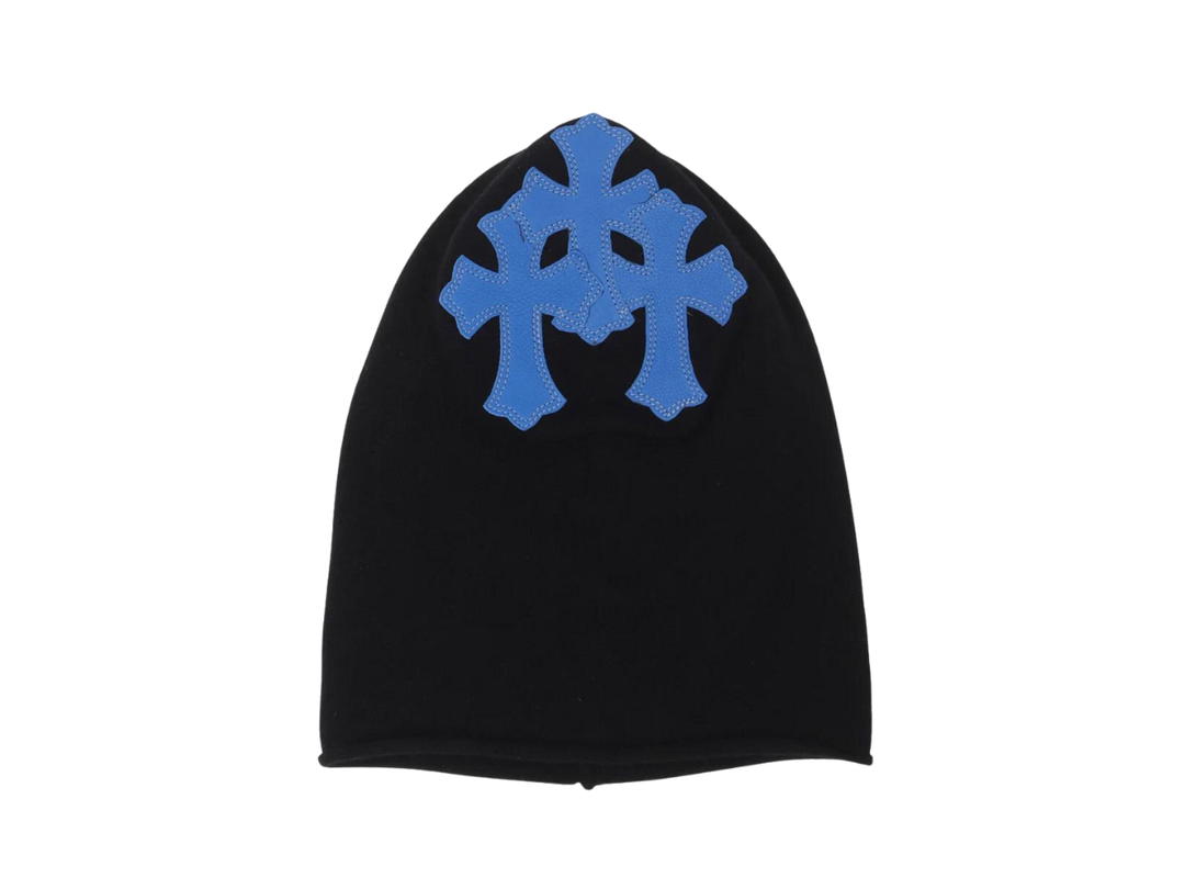 Chrome Hearts Chrome Hearts Leather Cemetery Cross Patch Cashmere Mask Black Blue