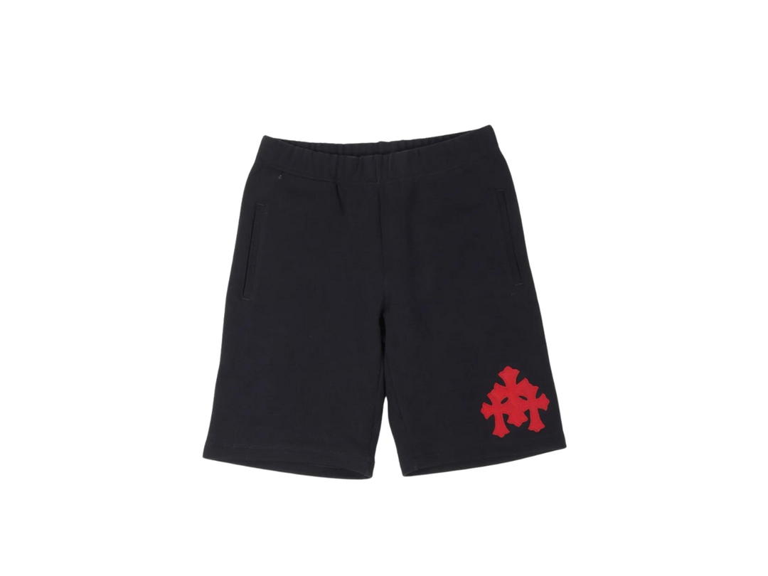 Chrome Hearts Chrome Hearts Leather Cross Sweat Shorts Navy Blue Red