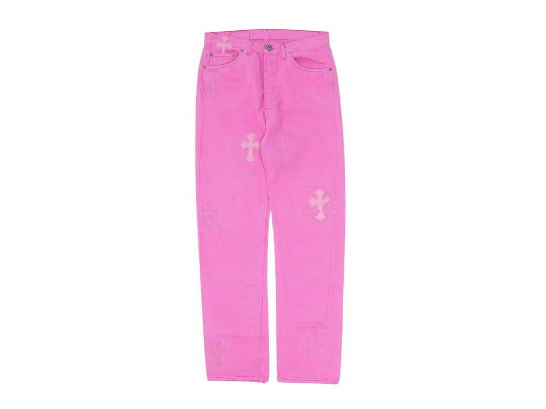 Chrome Hearts Chrome Hearts Levi's Sex Records Cross Patch Jeans Pink