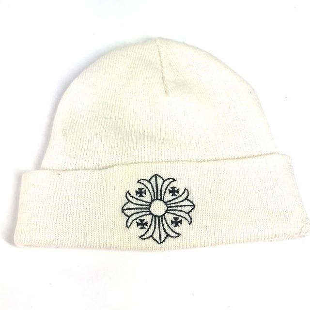 Chrome Hearts CHROME HEARTS logo beanie hat knit hat knit cap Knit hat acrylic White/Black - view 2