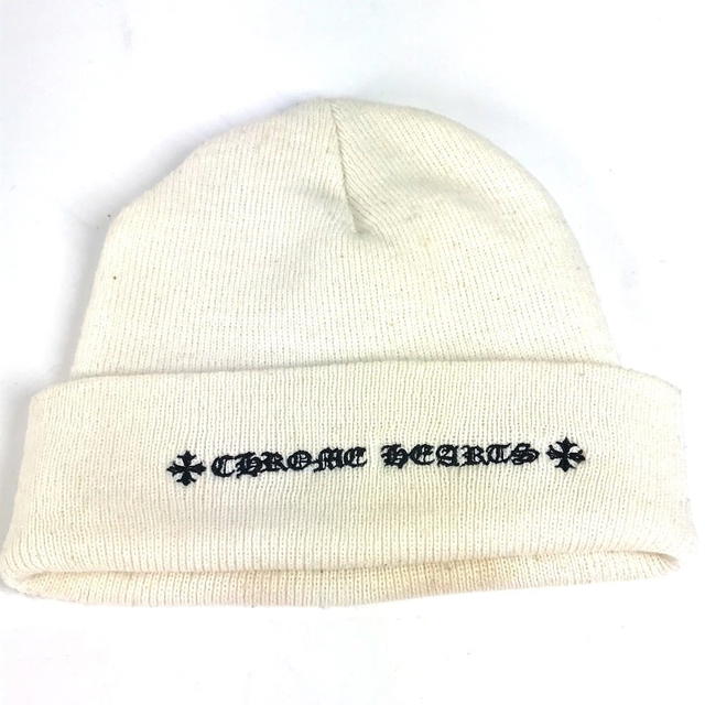 Chrome Hearts CHROME HEARTS logo beanie hat knit hat knit cap Knit hat acrylic White/Black - view 3
