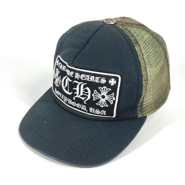 Chrome Hearts CHROME HEARTS logo camouflage mesh hat cap baseball cap cotton Green/Black - view 2