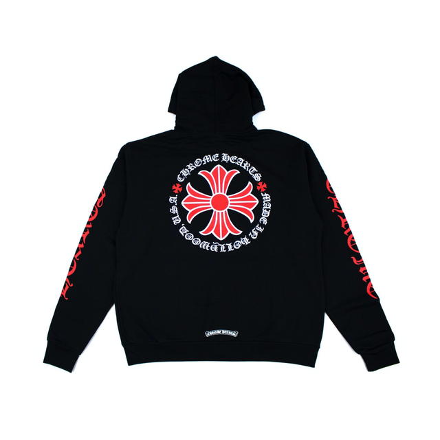 Chrome Hearts Chrome Hearts Made In Hollywood Plus Cross Zip Up Hoodie Black/Red - view 1