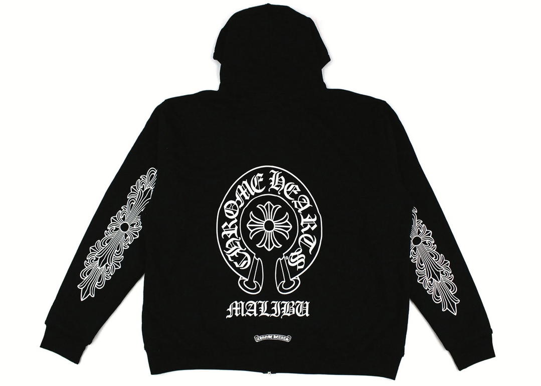 Chrome Hearts Chrome Hearts Malibu Exclusive Horse Shoe Zip Up Hoodie Black