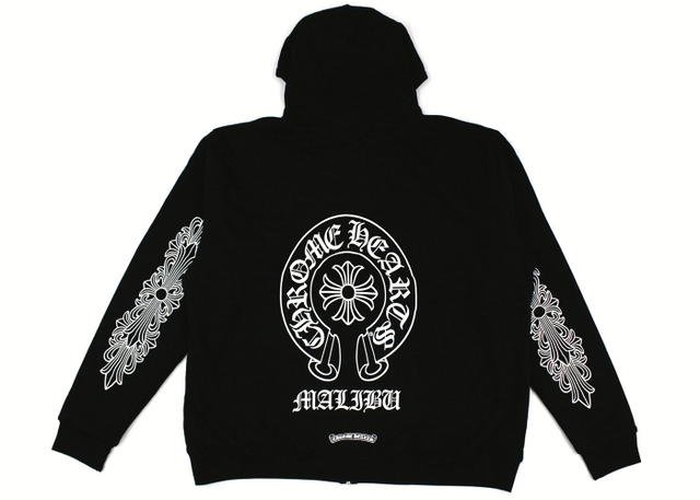Chrome Hearts Chrome Hearts Malibu Exclusive Horse Shoe Zip Up Hoodie Black - view 1