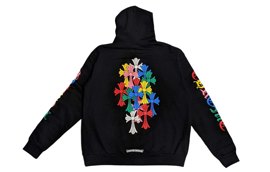 Chrome Hearts Chrome Hearts Multi Color Cross Cemetery Zip Up Hoodie Black