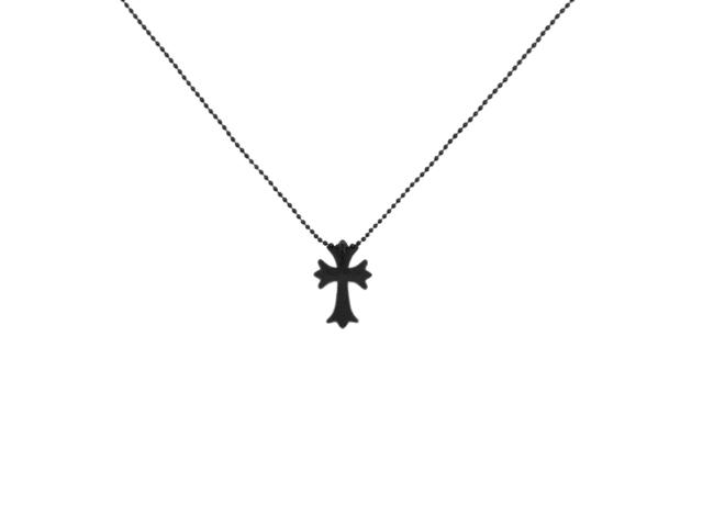 Chrome Hearts Chrome Hearts Resin Black Cross Pendant Ball Chain - view 2