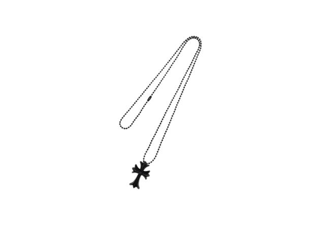 Chrome Hearts Chrome Hearts Resin Black Cross Pendant Ball Chain - view 3