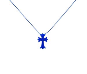 Buy Chrome Hearts Resin Blue Cross Pendant Ball Chain at Sasom – Authentic and Ready to Ship