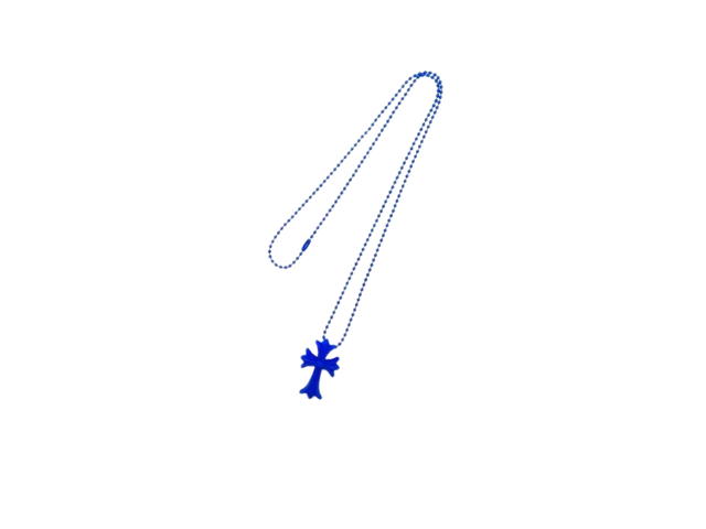 Chrome Hearts Chrome Hearts Resin Blue Cross Pendant Ball Chain - view 3