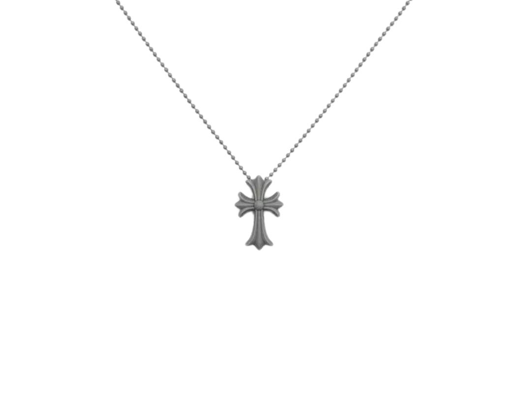 Chrome Hearts Chrome Hearts Resin Grey Cross Pendant Ball Chain