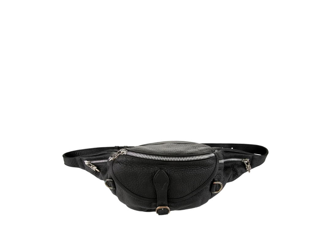 Chrome Hearts Chrome Hearts Snat Pack Belt Bag In Black Leather With Antiqued Silver-Tone Hardware