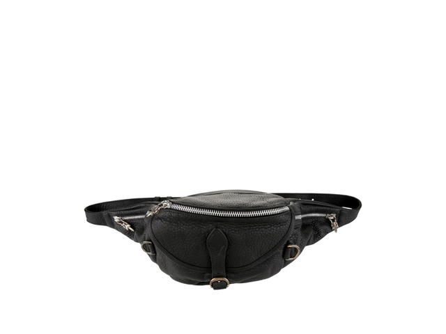 Chrome Hearts Chrome Hearts Snat Pack Belt Bag In Black Leather With Antiqued Silver-Tone Hardware - view 1
