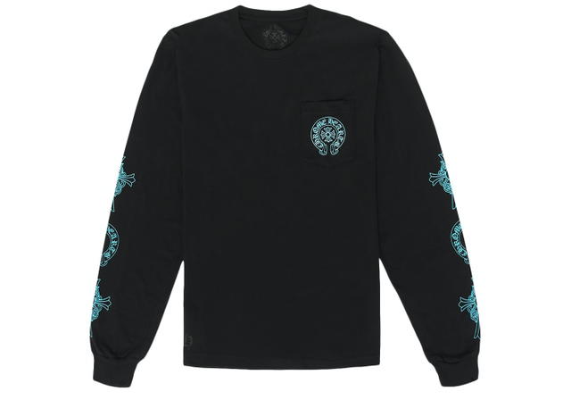 Chrome Hearts Chrome Hearts Triple Cross Logo L/S T-Shirt Black/Blue - view 2