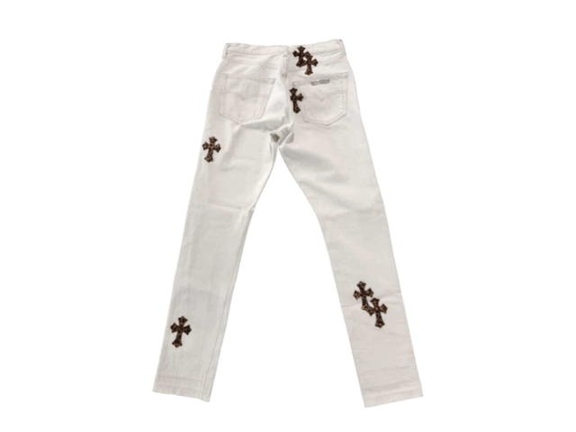 Chrome Hearts CHROME HEARTS White & Leopard-Cross Jeans - view 1