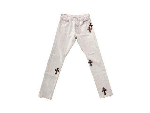 Chrome Hearts CHROME HEARTS White & Leopard-Cross Jeans - view 2
