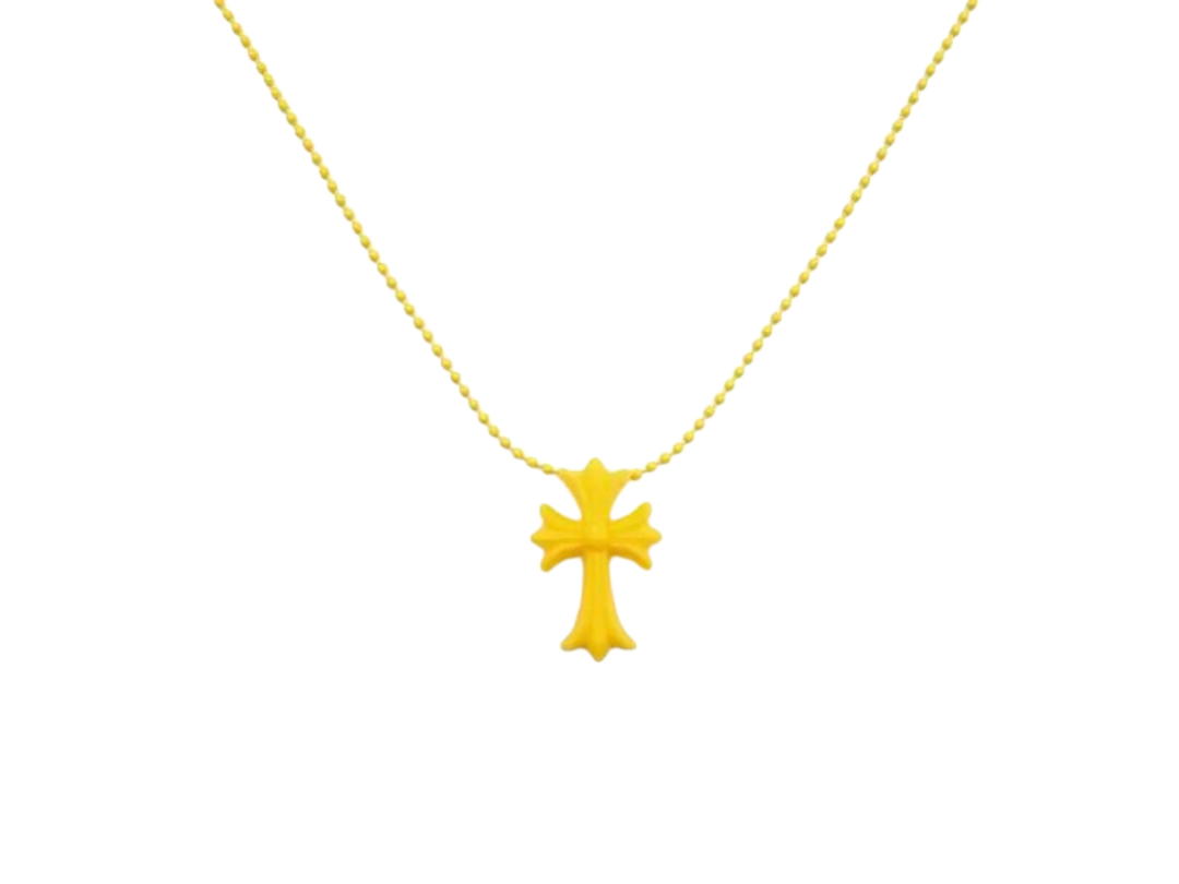 Chrome Hearts Chrome Hearts Yellow Resin Cross Pendant Ball Chain