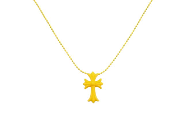 Chrome Hearts Chrome Hearts Yellow Resin Cross Pendant Ball Chain - view 1