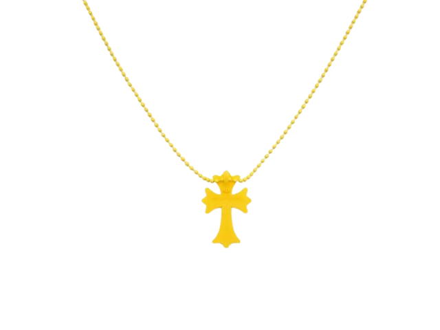 Chrome Hearts Chrome Hearts Yellow Resin Cross Pendant Ball Chain - view 2