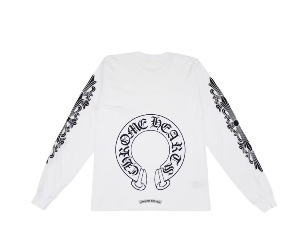 Chrome Hearts Chrome Hearts Floral Horseshoe L/S T-shirt White