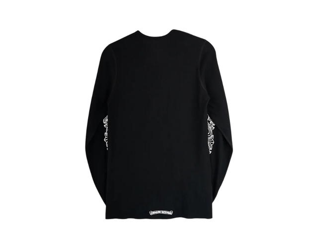 Chrome Hearts Chrome Hearts Horse Shoe Floral Thermal Long Sleeve Tee Shirt Black - view 2