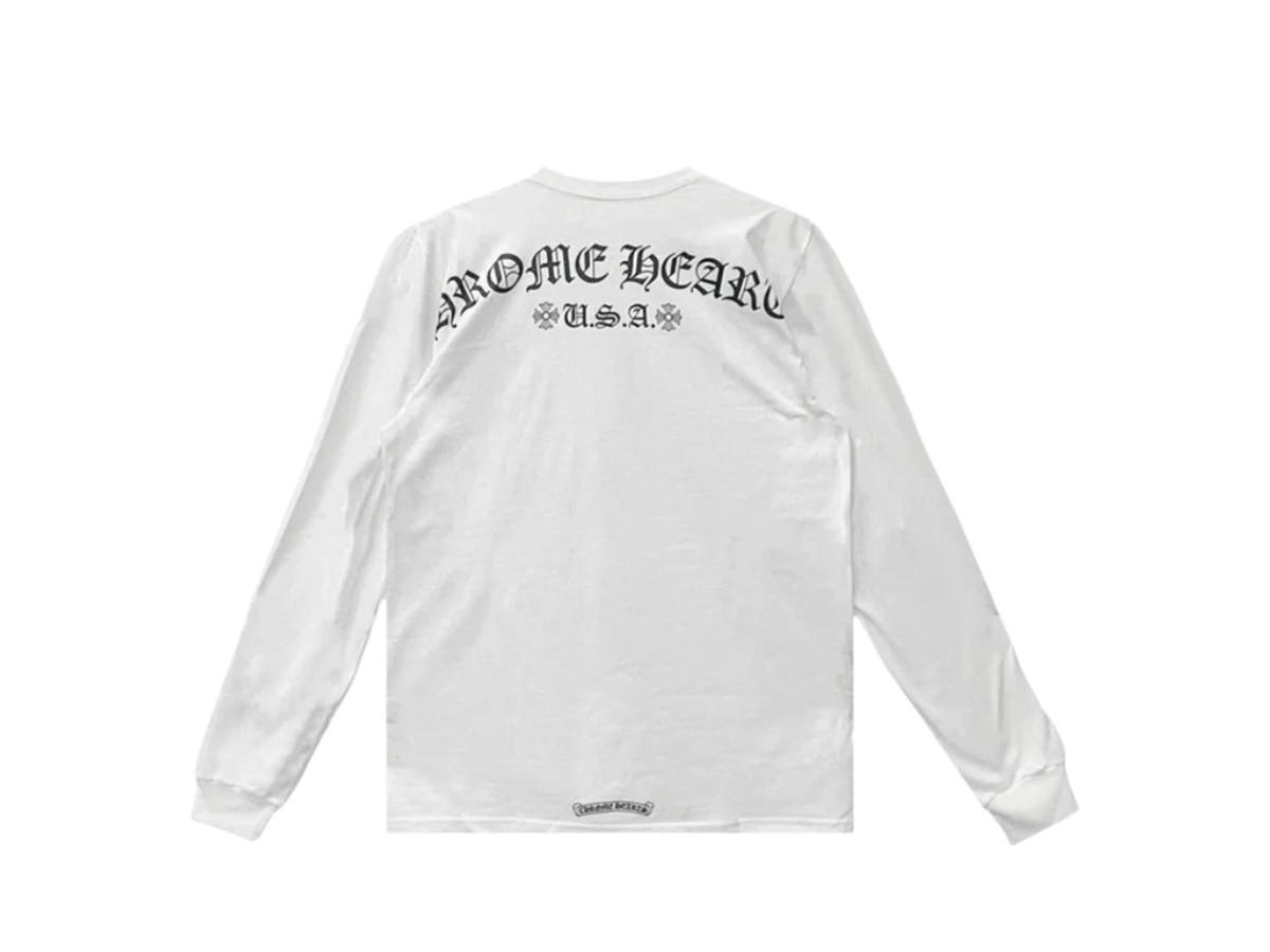 Chrome Hearts Chrome Hearts Script Logo USA Long Sleeve Tee White
