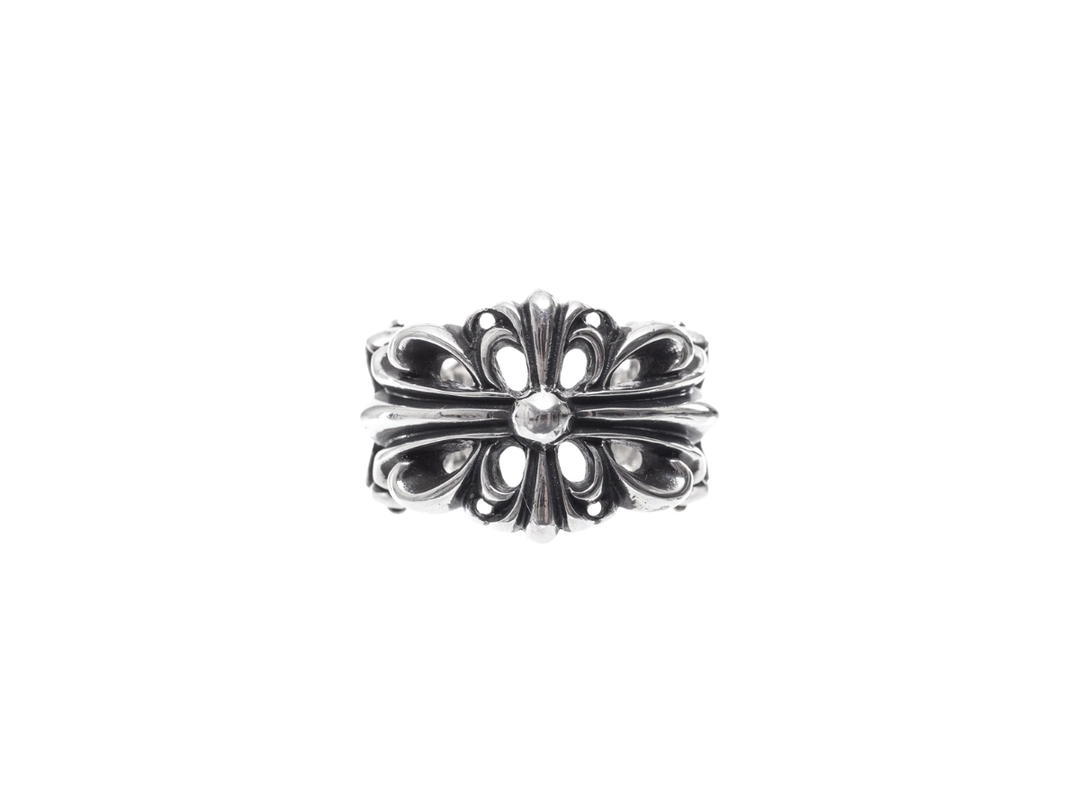 Chrome Hearts Chrome Hearts Double Floral Cross Ring Silver
