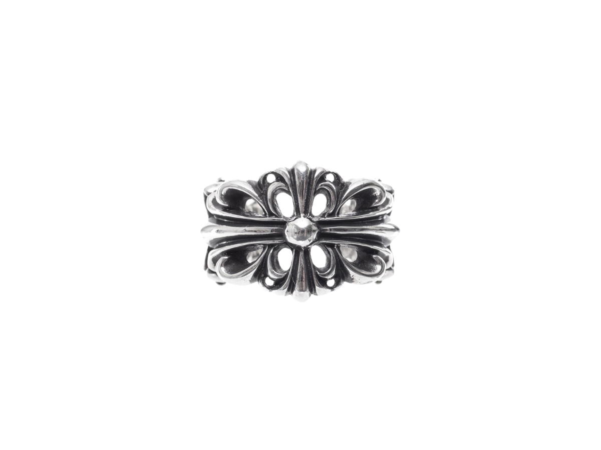 Chrome Hearts Chrome Hearts Double Floral Cross Ring Silver