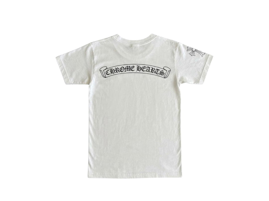 Chrome Hearts Chrome Hearts Horseshoe Scroll Logo T-Shirt White