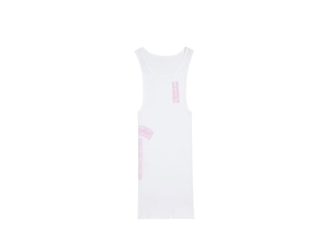 Chrome Hearts Chrome Hearts T Bar Rib Tank White Pink