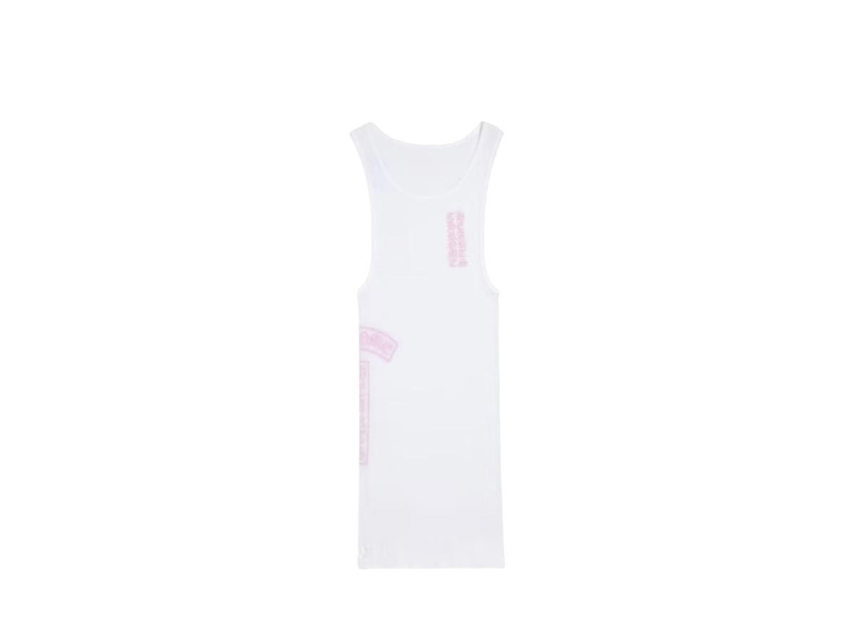 Chrome Hearts Chrome Hearts T Bar Rib Tank White Pink