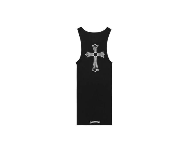 Chrome Hearts Chrome Hearts Vertical Cross Logo Tank Top Black White - view 2