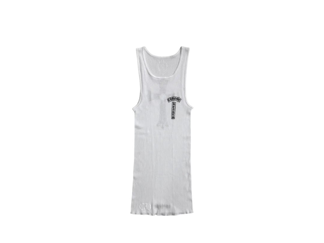 Chrome Hearts Chrome Hearts Vertical Cross Logo Tank Top White Black