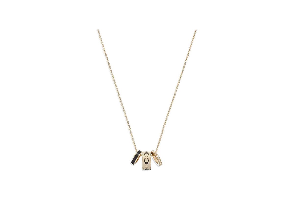 Coach Coach Signature Enamel Rondell Necklace Gold