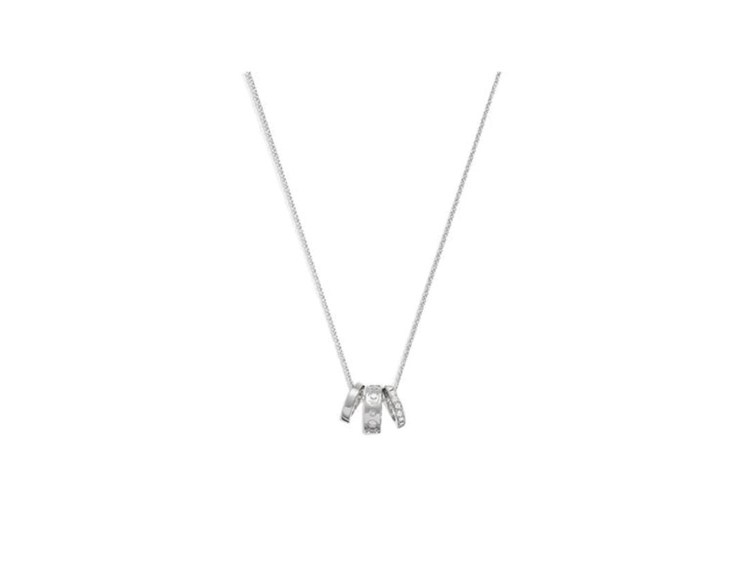 Coach Coach Signature Enamel Rondell Necklace Silver