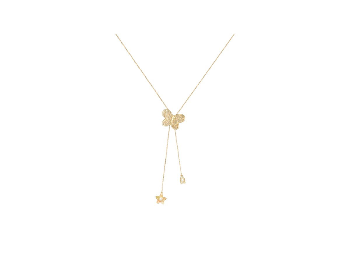 Coach Coach Pavé Butterfly Bolo Necklace Gold