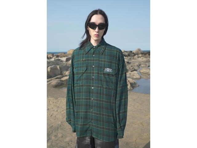 Civision by CSC Civision by CSC Vision Distressed Shirts Green Check - view 3