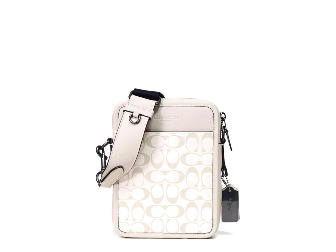 Coach Coach Sullivan Crossbody In Signature Leather White & Light Khaki