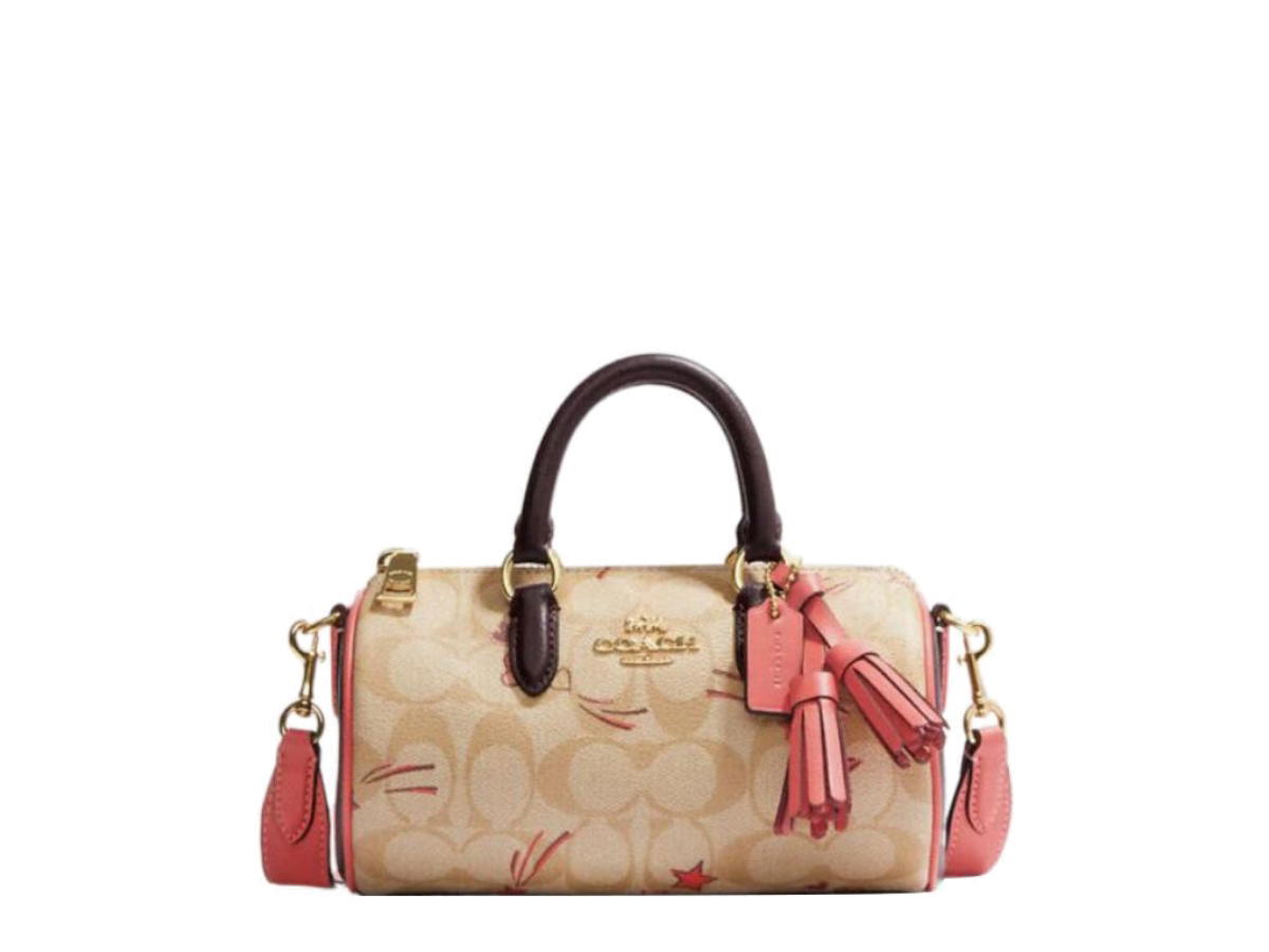 Coach Coach Lacey In Signature Canvas With Heart And Star Print Gold Light Khaki